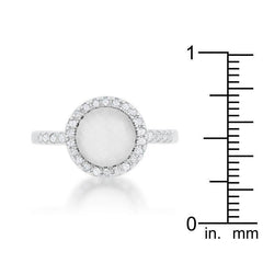 Patricia 0.3ct CZ White Cats Eye Rhodium Classic Ring - Flyclothing LLC