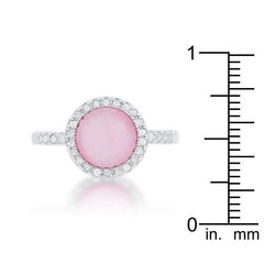 Patricia 0.3ct CZ Pink Cats Eye Rhodium Classic Ring - Flyclothing LLC