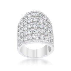 Charlyn 2.5ct Rhodium CZ Statement Cocktail Ring - JGI