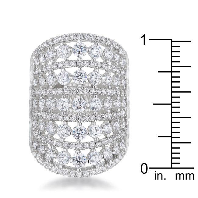 Charlyn 2.5ct Rhodium CZ Statement Cocktail Ring - JGI