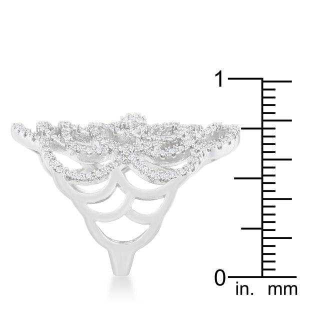 Rosa 1.25ct CZ Rhodium Filigree Cocktail Ring - JGI