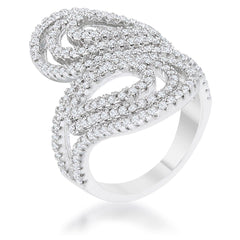 Serina 1ct CZ Rhodium Pave Circle Ring - Flyclothing LLC