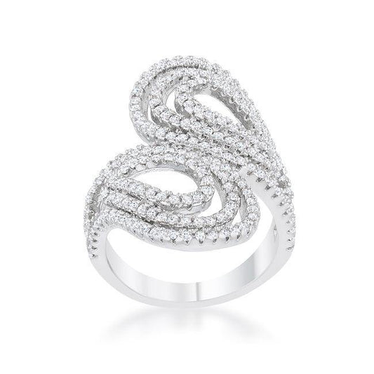 Serina 1ct CZ Rhodium Pave Circle Ring - Flyclothing LLC