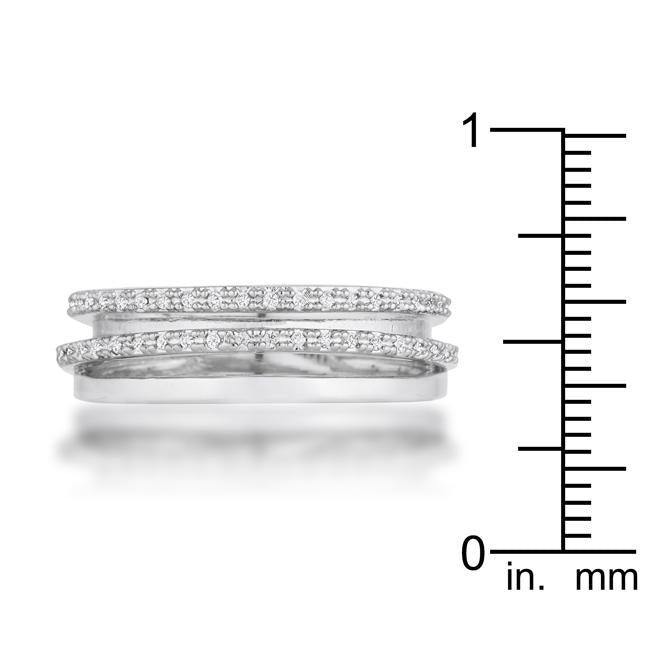 Lynn 0.25ct CZ Rhodium Twisted Trio Band Ring - Flyclothing LLC