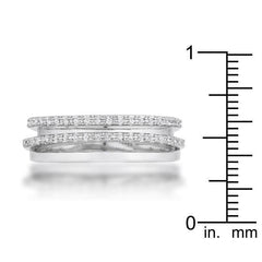 Lynn 0.25ct CZ Rhodium Twisted Trio Band Ring - Flyclothing LLC