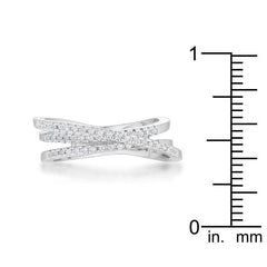 Laurie 0.2ct CZ Rhodium Contemporary Trio Band Ring - Flyclothing LLC