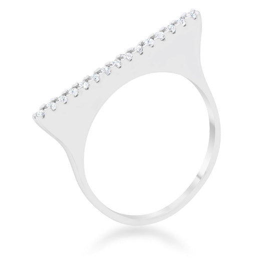 Karolina 0.2ct CZ Rhodium Contemporary Simple Ring - Flyclothing LLC