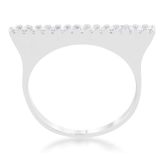 Karolina 0.2ct CZ Rhodium Contemporary Simple Ring - Flyclothing LLC