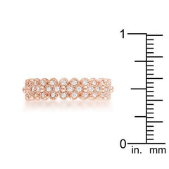 Clara 1ct CZ Rose Gold Textured Bezel Set Eternity Ring - JGI