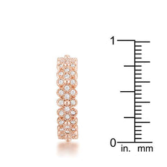 Clara 1ct CZ Rose Gold Textured Bezel Set Eternity Ring - JGI