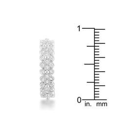 Clara 1ct CZ Rhodium Textured Bezel Set Eternity Ring - JGI