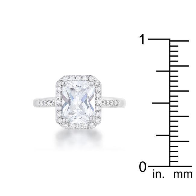 Ariana 2.95ct CZ Rhodium Classic Ring - Flyclothing LLC