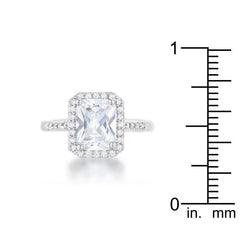 Ariana 2.95ct CZ Rhodium Classic Ring - Flyclothing LLC