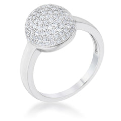 Brie 0.6ct CZ Rhodium Contemporary Sphere Ring - JGI