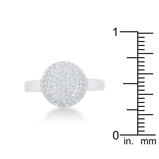 Brie 0.6ct CZ Rhodium Contemporary Sphere Ring - JGI