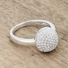 Brie 0.6ct CZ Rhodium Contemporary Sphere Ring - JGI