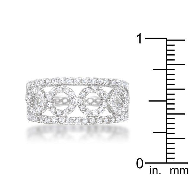 Rina 0.5ct CZ Rhodium Contemporary Band Ring - JGI