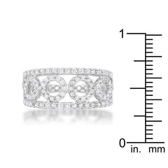 Rina 0.5ct CZ Rhodium Contemporary Band Ring - JGI