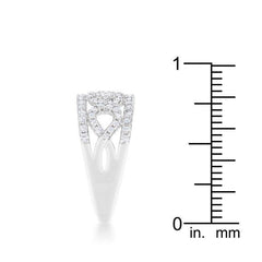 Rina 0.5ct CZ Rhodium Contemporary Band Ring - JGI