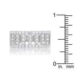 Rey 0.5ct CZ Rhodium Contemporary Band Ring - Flyclothing LLC