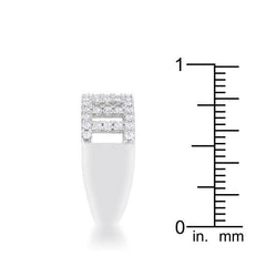 Rey 0.5ct CZ Rhodium Contemporary Band Ring - JGI