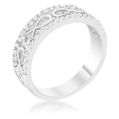 Rema 0.4ct CZ Rhodium Contemporary Infinity Band Ring - JGI