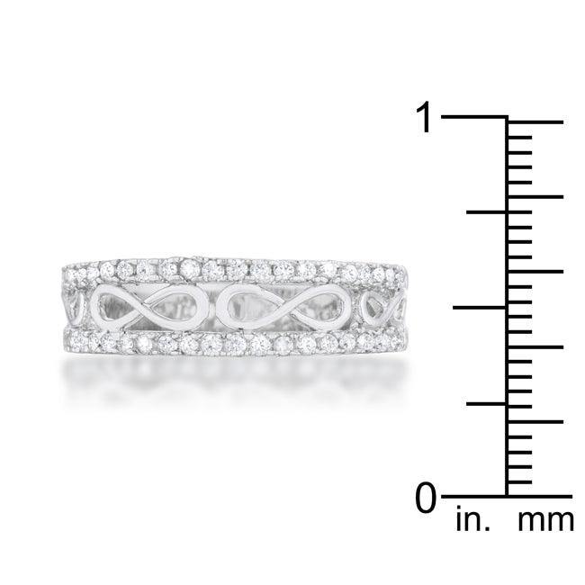 Rema 0.4ct CZ Rhodium Contemporary Infinity Band Ring - JGI