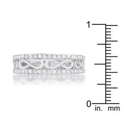 Rema 0.4ct CZ Rhodium Contemporary Infinity Band Ring - JGI