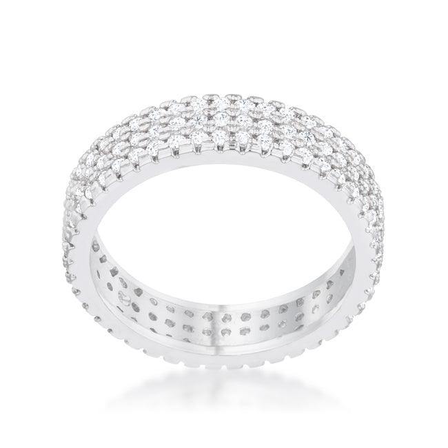 Chare 1.3ct CZ Rhodium Classic Band Ring - JGI