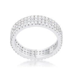 Chare 1.3ct CZ Rhodium Classic Band Ring - JGI