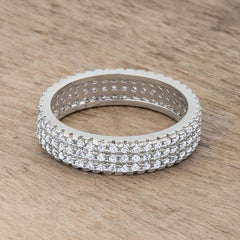 Chare 1.3ct CZ Rhodium Classic Band Ring - JGI