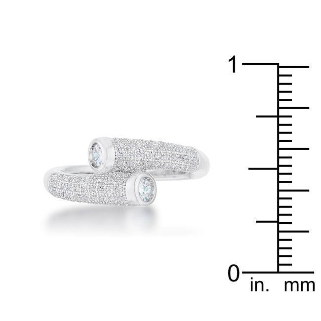 Perry 0.62ct CZ Rhodium Contemporary Wrap Ring - Flyclothing LLC