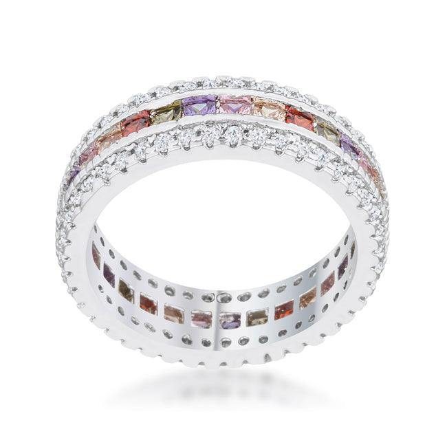 Paula 1.75ct Multicolor CZ Classic Band Ring - Flyclothing LLC