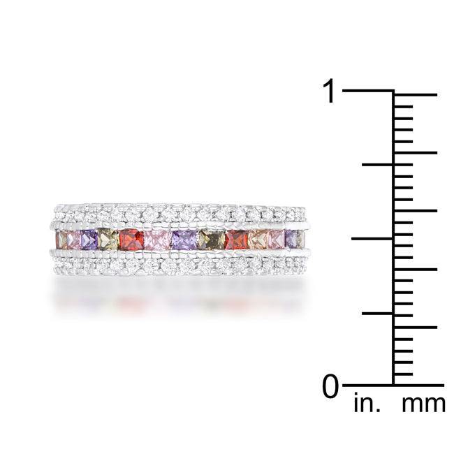 Paula 1.75ct Multicolor CZ Classic Band Ring - Flyclothing LLC