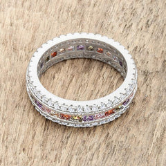 Paula 1.75ct Multicolor CZ Classic Band Ring - Flyclothing LLC