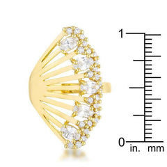 Natalie 2.15ct CZ 14k Gold Contemporary Cocktail Ring - Flyclothing LLC