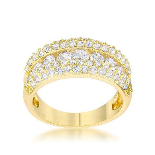 Luna 1.1ct CZ 14k Gold Classic Band Ring - Flyclothing LLC