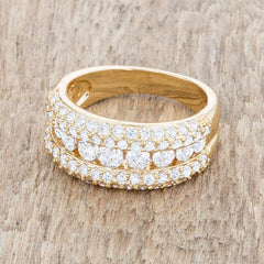 Luna 1.1ct CZ 14k Gold Classic Band Ring - Flyclothing LLC