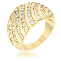 Shayla 0.95ct CZ 14k Gold Contemporary Dome Ring - Flyclothing LLC