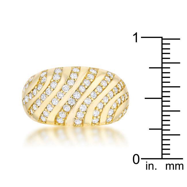 Shayla 0.95ct CZ 14k Gold Contemporary Dome Ring - Flyclothing LLC