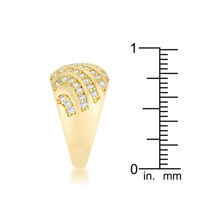 Shayla 0.95ct CZ 14k Gold Contemporary Dome Ring - Flyclothing LLC