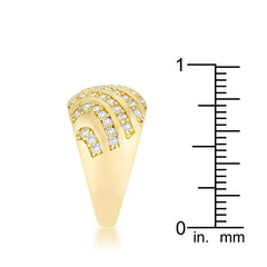 Shayla 0.95ct CZ 14k Gold Contemporary Dome Ring - Flyclothing LLC