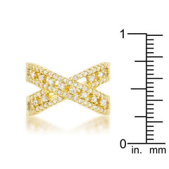 Sandy 0.37ct CZ 14k Gold Classic Criss Cross Ring - Flyclothing LLC