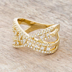 Sandy 0.37ct CZ 14k Gold Classic Criss Cross Ring - Flyclothing LLC