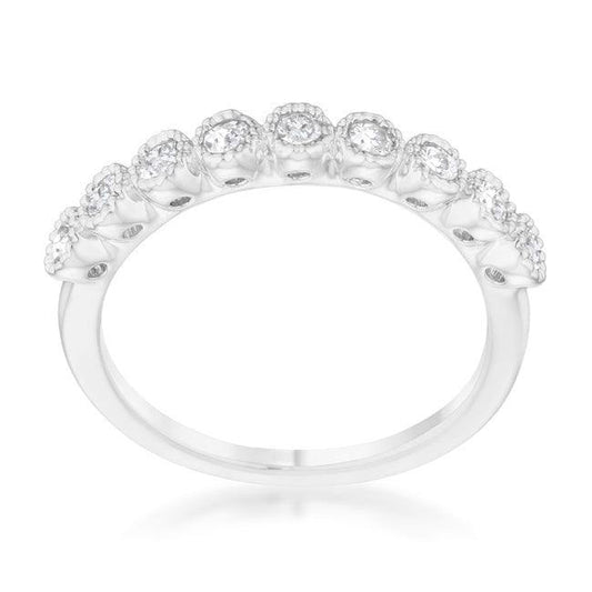 Bea 0.27ct CZ Rhodium Delicate Band - JGI