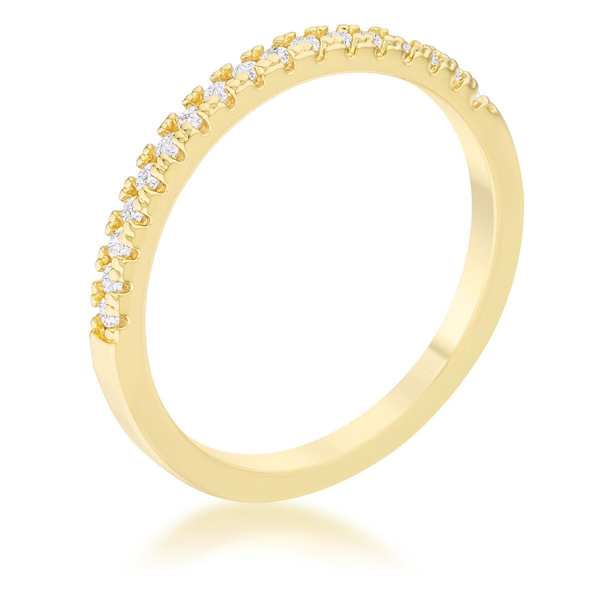 Rina 0.11ct CZ 14k Gold Delicate Band Ring - JGI