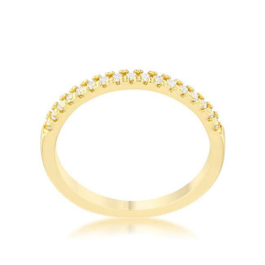 Rina 0.11ct CZ 14k Gold Delicate Band Ring - JGI