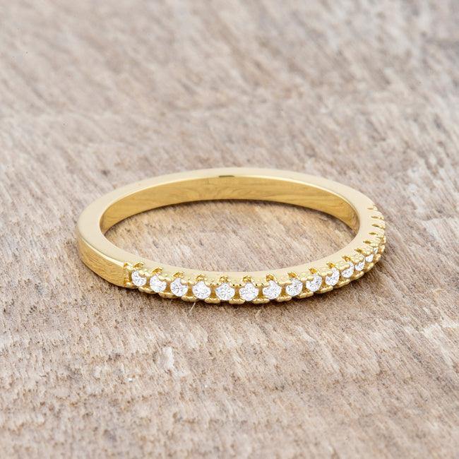 Rina 0.11ct CZ 14k Gold Delicate Band Ring - JGI