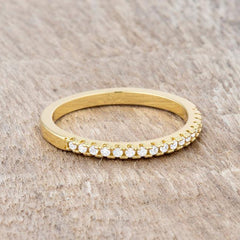 Rina 0.11ct CZ 14k Gold Delicate Band Ring - JGI