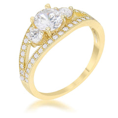 Genna 1.1ct CZ 14k Gold Delicate Classic Ring - Flyclothing LLC